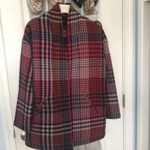 Rachel Zoe pink check spring coat